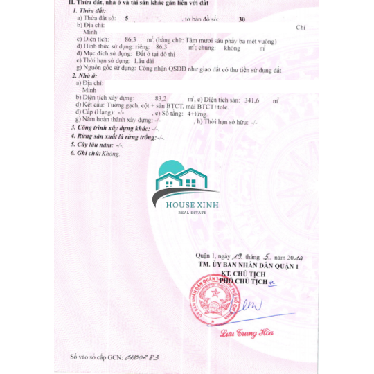 Bán nhà tại quận 1 giá 130 tỷ 